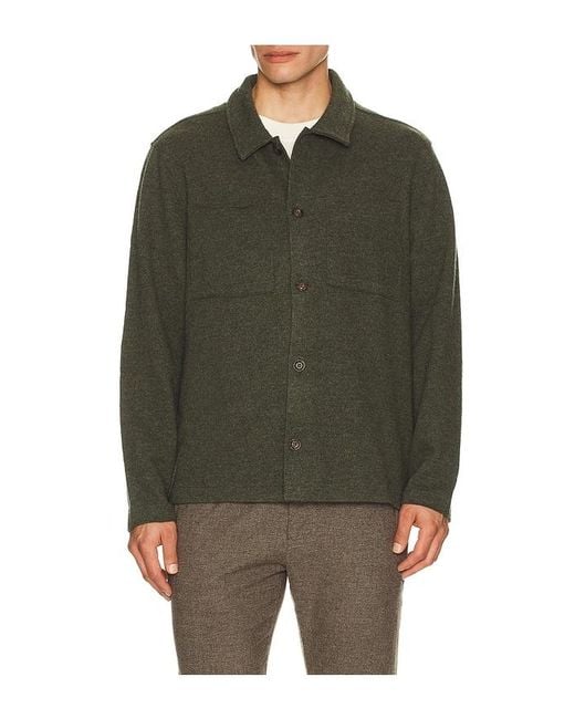 Marine Layer Green Boiled Wool Overshirt for men