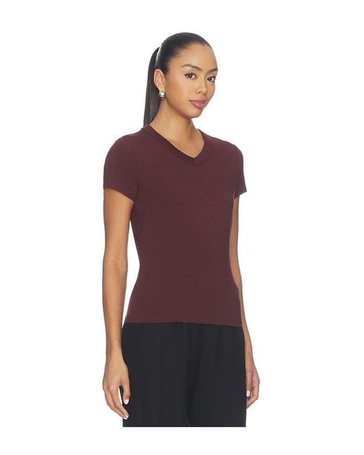 Veronica Beard Red Devin V-Neck Tee