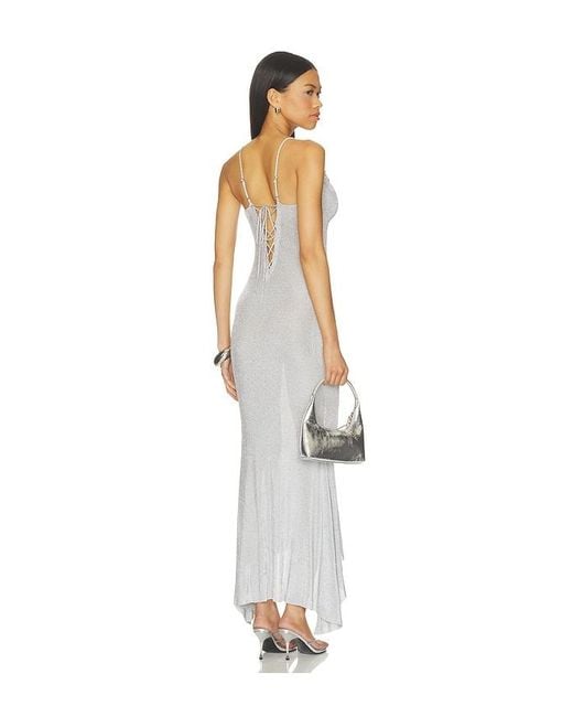 GUIZIO White Elsie Cowl Neck Dress