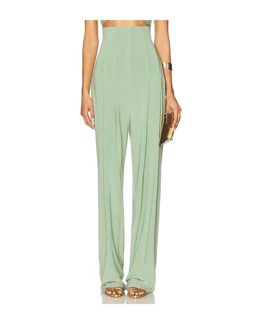 Pantalón De Talle Alto Con Pliegues Y Corte A Medida. En Color Verde Talla (También En M, S) Norma Kamali de color Green