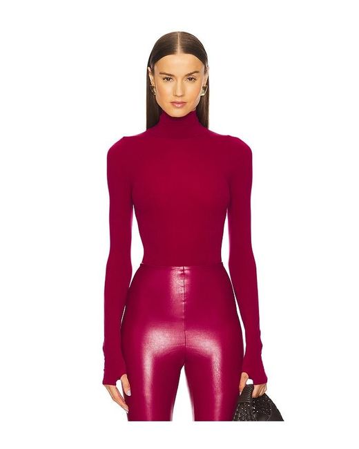 Bodysuit Cuello Vuelto Ballet En Color Rojo Talla En Commando de color Red