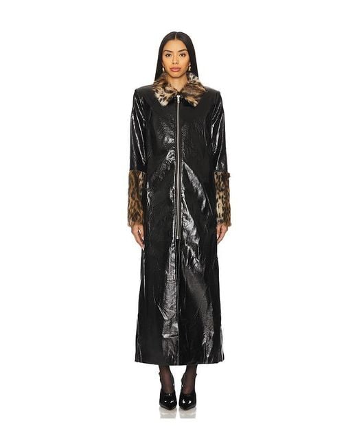 BY.DYLN Black Chandler Faux Fur Coat