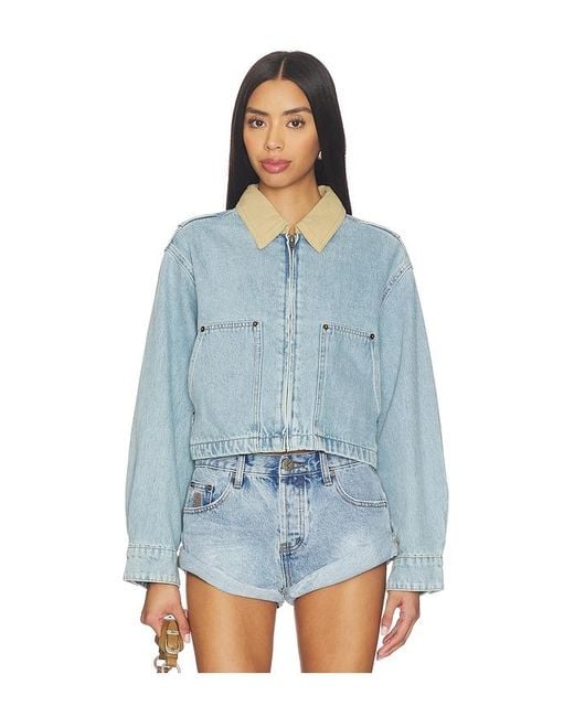Blank NYC Blue Cropped Denim Jacket