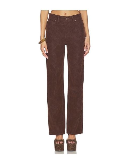 GOOD AMERICAN Brown Better Than Suede Good True Straight Pants