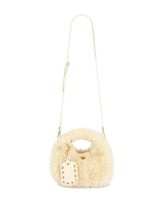 Ganni Natural Mini Fur Hobo Bag