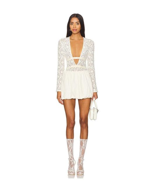 YUHAN WANG White Ribbon Tied Lace Top