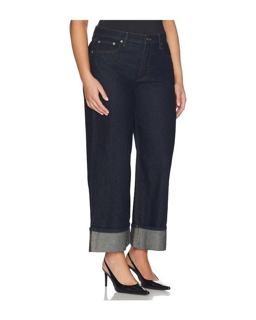 GOOD AMERICAN Blue Good Standard Baggy Cuffed Jeans