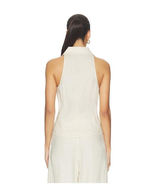 Hevron Natural Sloan Linen Vest
