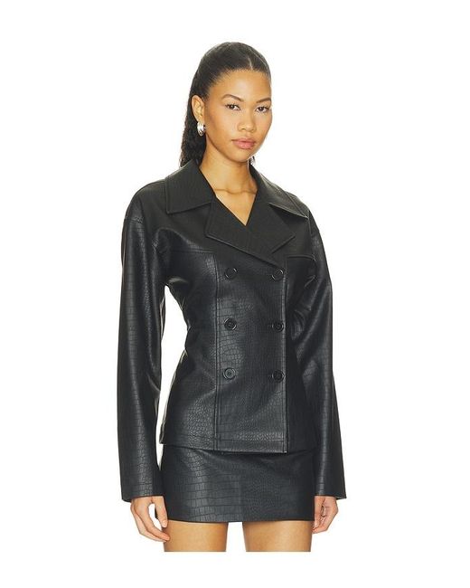 superdown Black Caroline Faux Leather Jacket
