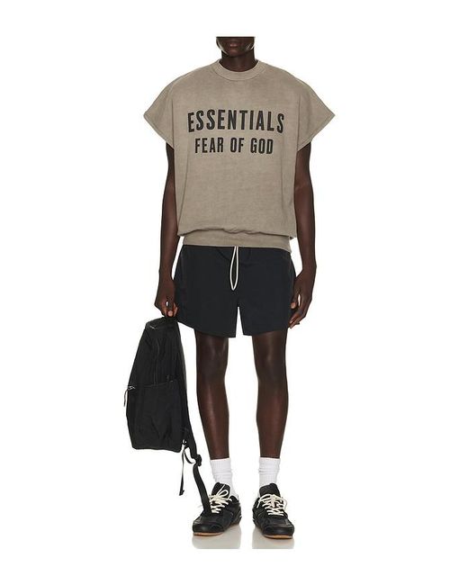 Fear Of God Black Relaxed Fleece Cutoff Sweatshirt for men