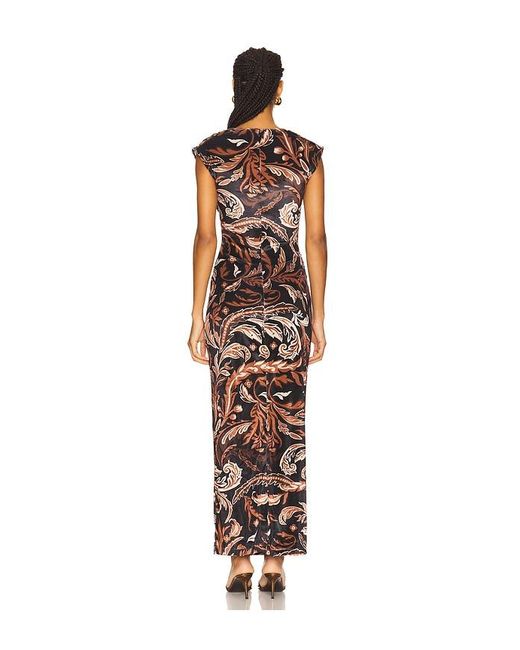 Hemant & Nandita Brown Mock Neck Midi Dress