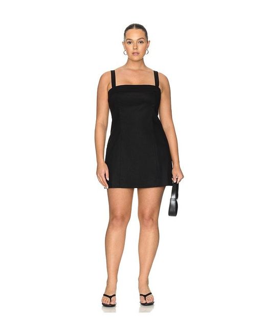 GOOD AMERICAN Black The Structured Linen Mini Dress