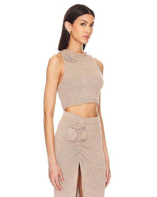 Lovers + Friends Natural Joya Rosette Top