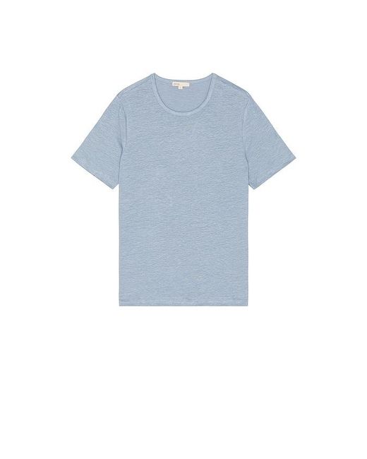 Onia Blue Stretch Linen Crewneck Tee Shirt for men