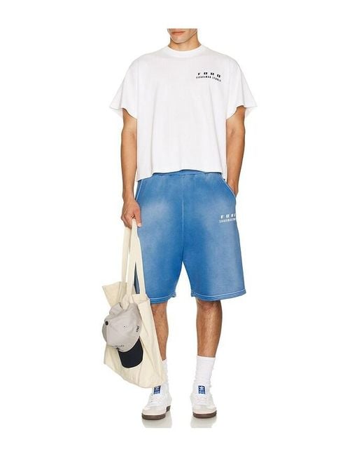 Siegelman Stable Blue X Ford Printed Oversized Sweatshorts for men