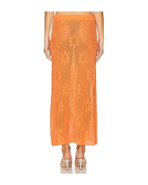 Asta Resort Orange Bruna Crochet Skirt