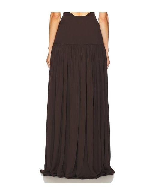 Helsa Brown Diaphanous Maxi Skirt