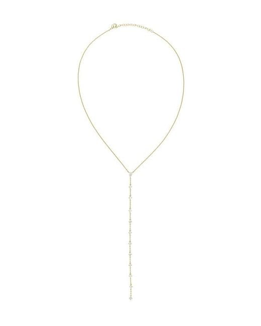 By Adina Eden White Teardrop Drop Lariat Necklace