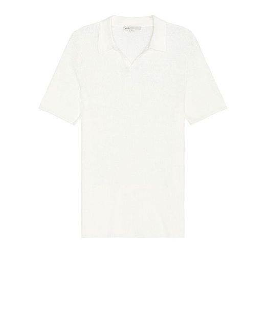 Onia White Johnny Collar Ribbed Polo for men