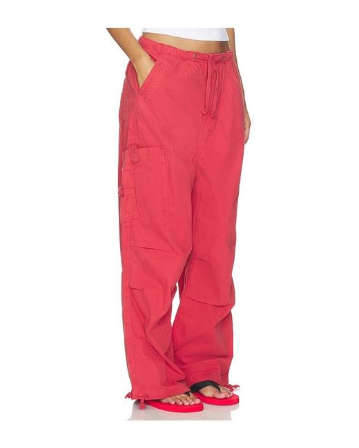Jaded London Red Parachute Trouser