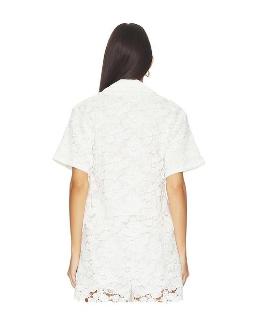 Jonathan Simkhai White Glenn Lace Camp Shirt