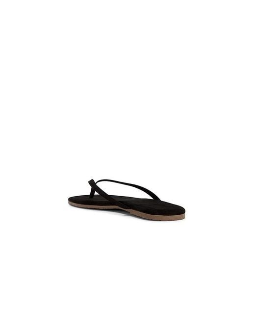 TKEES Black Square Toe Lily Suede Sandal