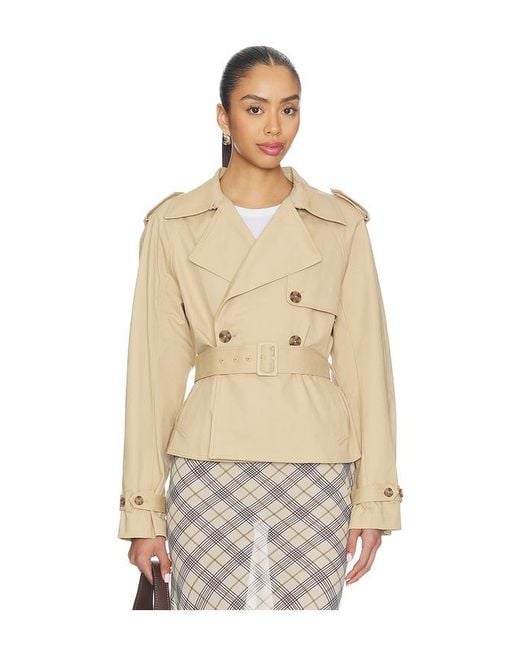 GOOD AMERICAN Natural Cropped Trench Jacket