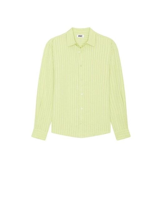 KROST Yellow Jordan Striped Wrinkle Shirt for men