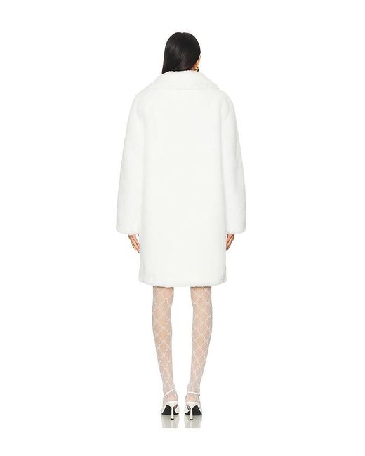 MORE TO COME White Elaine Faux Fur Coat