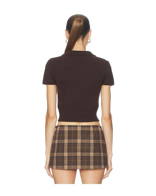 GUIZIO Brown Calesia Zip Up Top