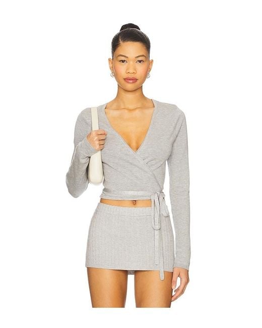 Frankie's Bikinis White Whisper Knit Wrap Top