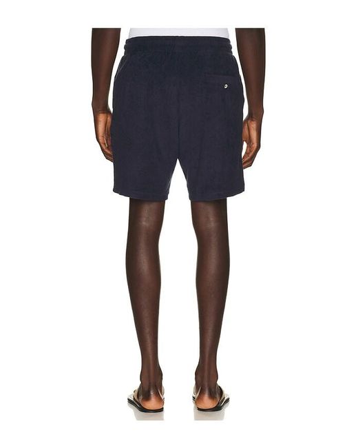 Frescobol Carioca Blue Augusto Terry Cotton Blend Shorts for men