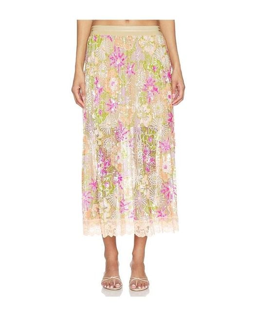 Le Superbe Multicolor Flori Culture Pleated Skirt
