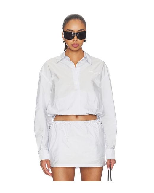 Alexander Wang White Cropped Shirt With Bungee Hem