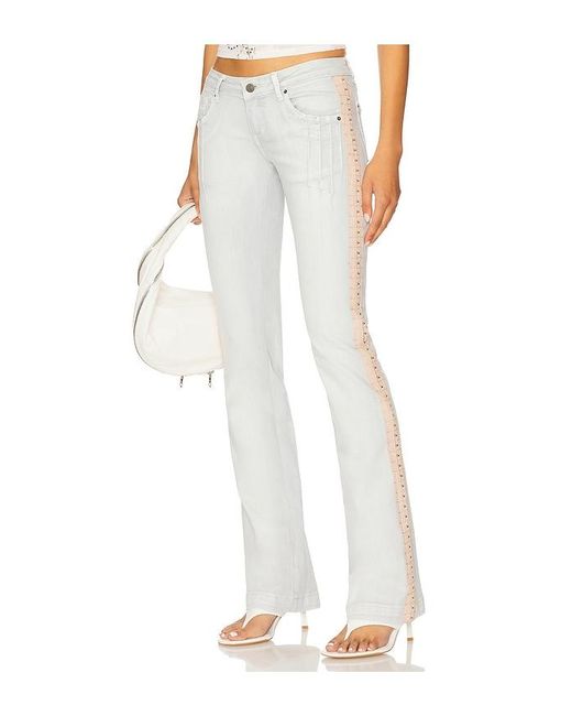Jaded London White Hook & Eye Jean