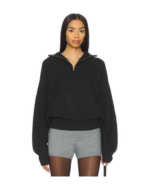 Lovers + Friends Black Shivani Zip Sweater