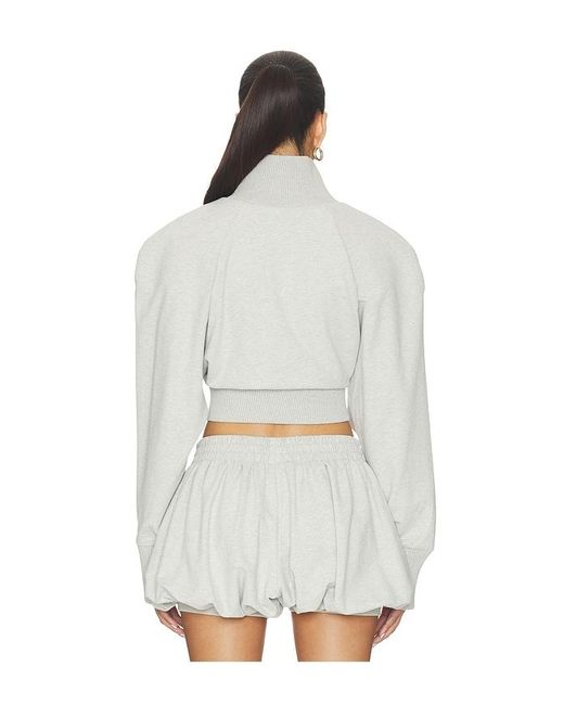 Norma Kamali White Oversized Turtle Bomber Jacket