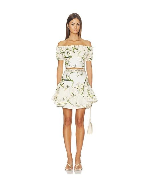 Agua Bendita White Jacarina Mini Skirt