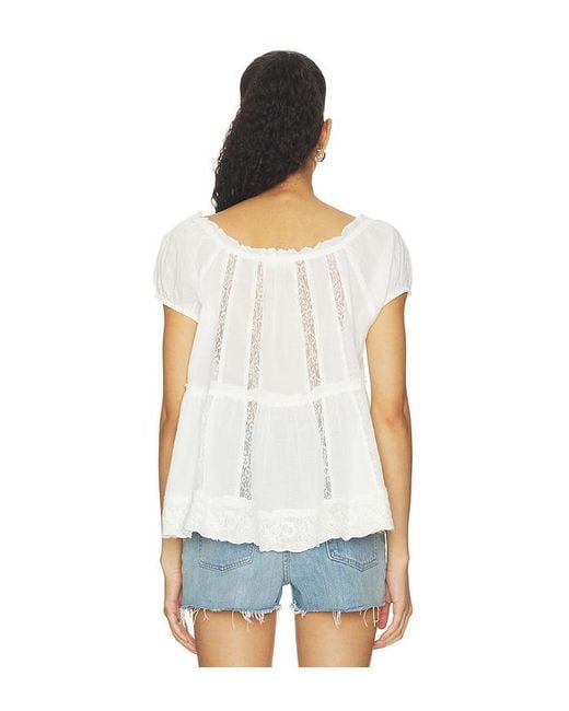 For Love & Lemons White Breezy Cotton Top
