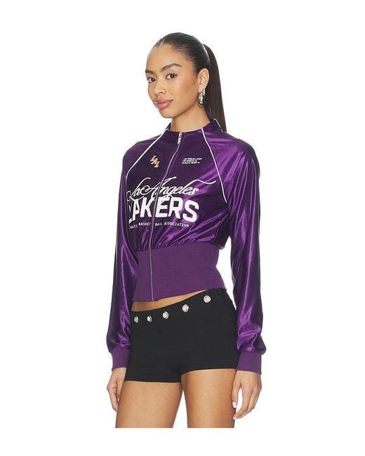 OFF SEASON Purple La Lakers Cropped Track Jacket