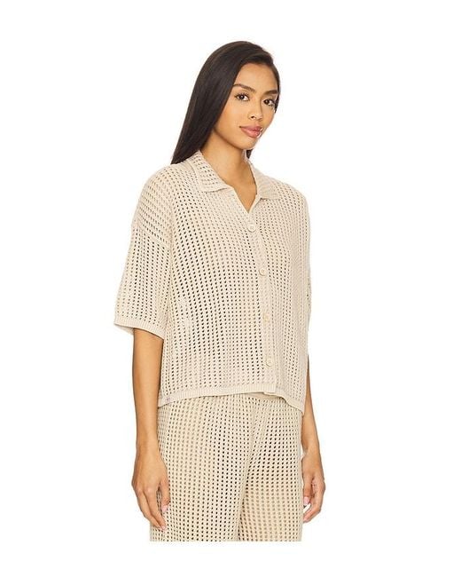 Barefoot Dreams Natural Sunbleached Buttoned Short Sleeve
