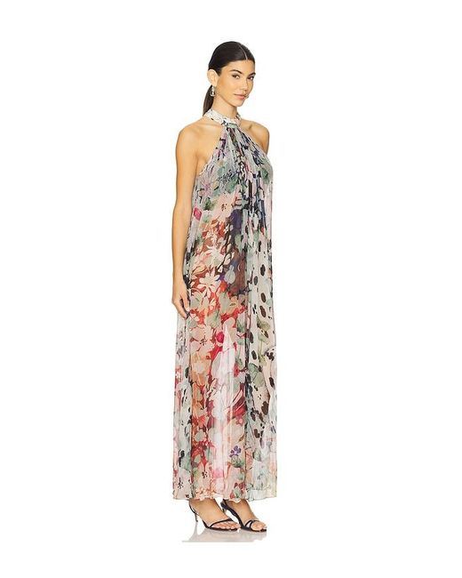 Vestido Largo De Cuello Alto En Color Gris Talla (También En S, Xs) FALGUNI SHANE PEACOCK de color White
