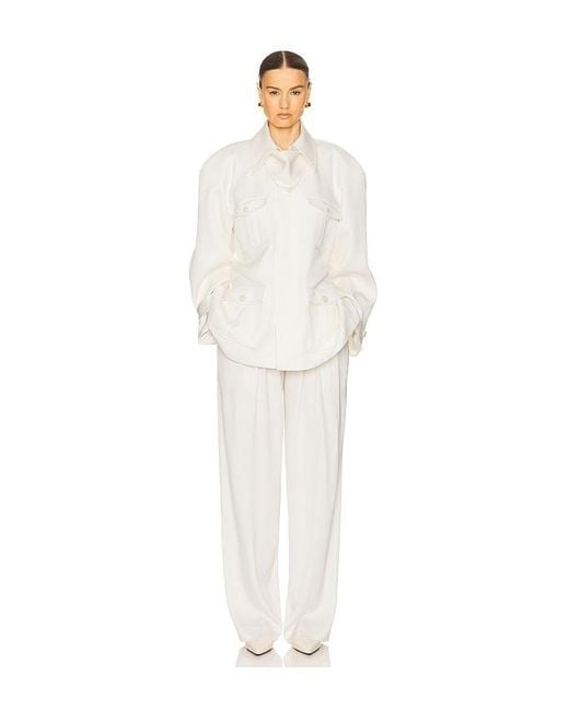 Helsa White The Twill Cargo Jacket