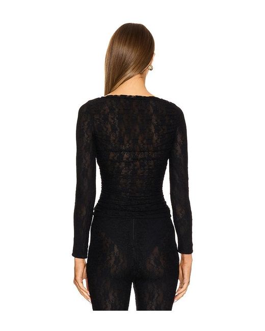 Lovers + Friends Black Gwen Lace Top