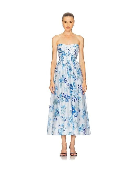 Bardot Blue Lola Corset Midi Dress