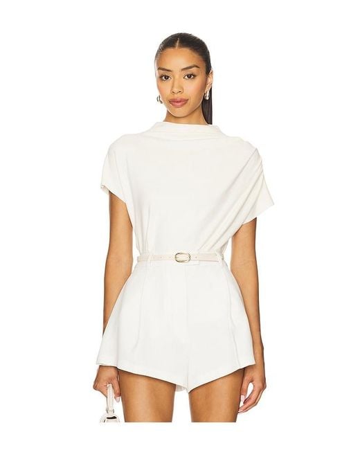 Line & Dot White X Revolve Walker Draped Top