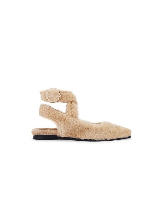 Free People White Faux Fur Parisa Point Flat