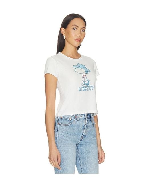 Junk Food Blue Giddy Up Snoopy Tee