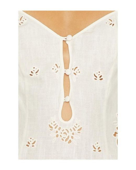 Mirror Palais White Regina Midi Dress