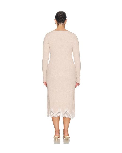 L'academie White Ariadne Knit Lace Detail Dress